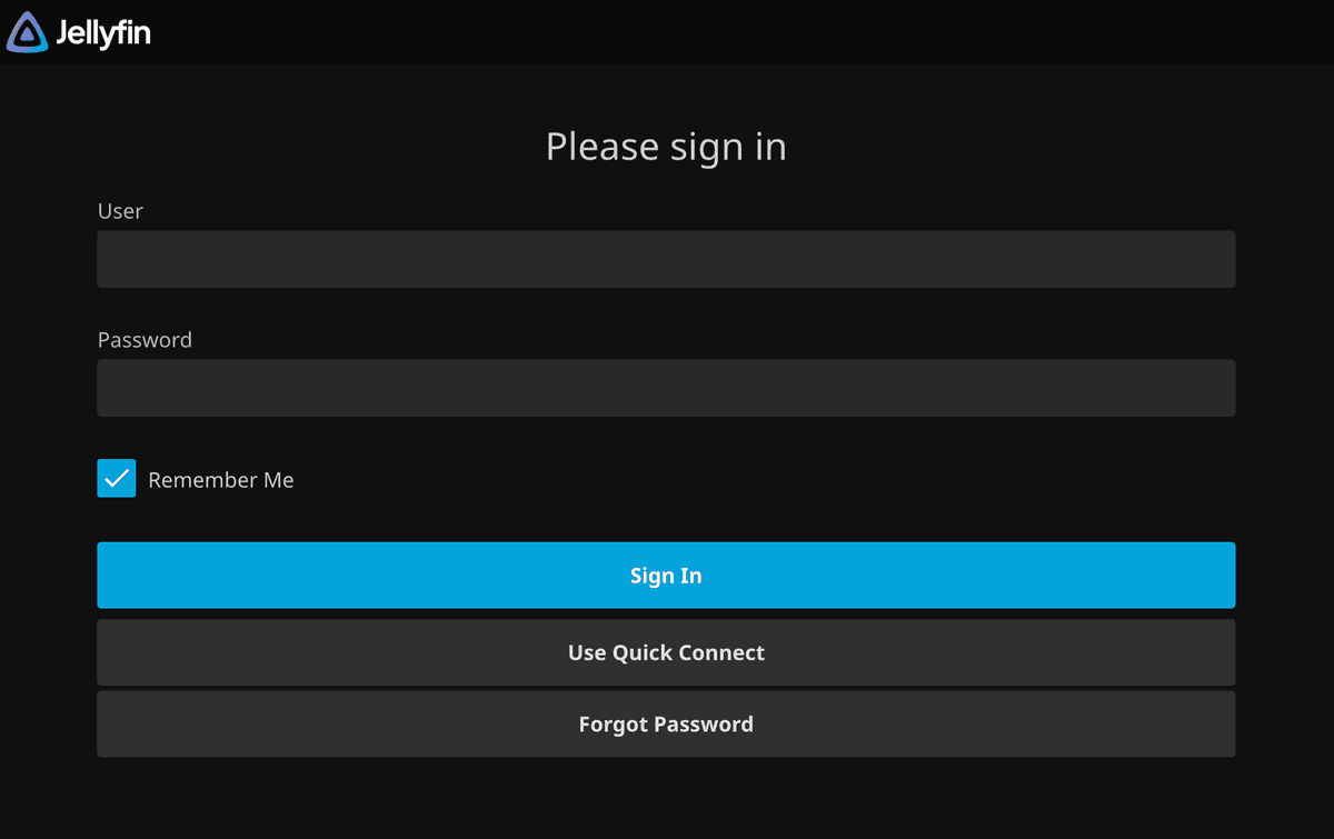 jellyfin web login